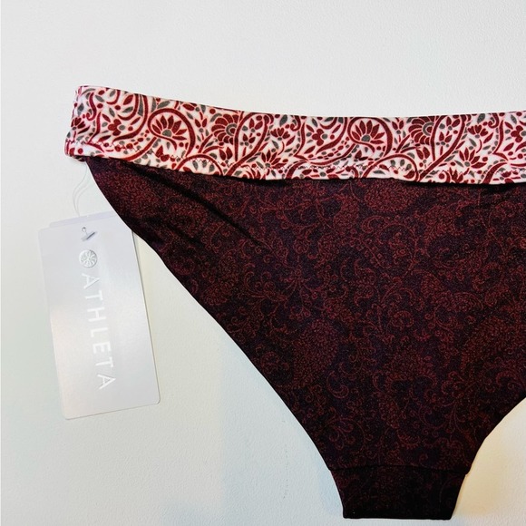 🆕 NWT Athleta Aqualuxe Batik Mid Rise Bottom Bikini Floral Swimsuit Size Medium - Picture 13 of 15